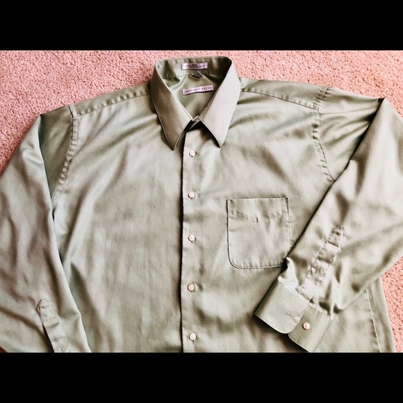 Excellent Olive Green Long Sleeve Dress Shirt - Picture 3 of 3